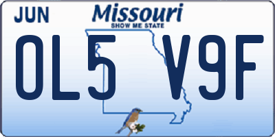 MO license plate OL5V9F