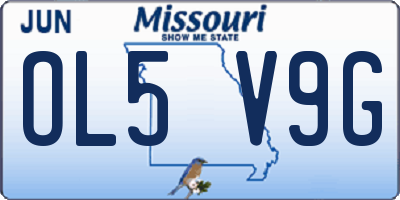 MO license plate OL5V9G