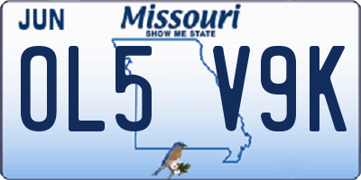 MO license plate OL5V9K