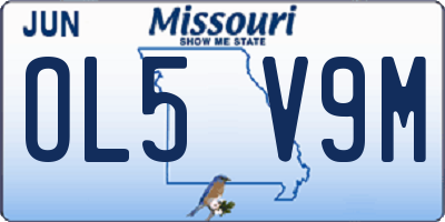 MO license plate OL5V9M