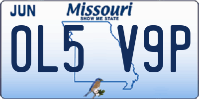 MO license plate OL5V9P