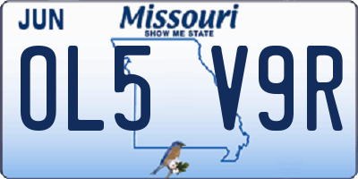 MO license plate OL5V9R