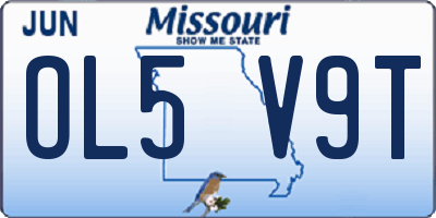 MO license plate OL5V9T