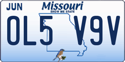 MO license plate OL5V9V