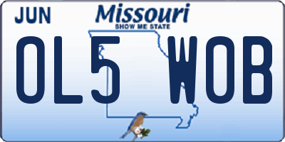 MO license plate OL5W0B