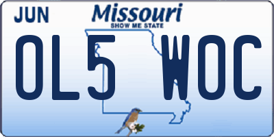 MO license plate OL5W0C