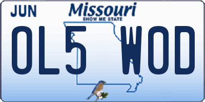 MO license plate OL5W0D