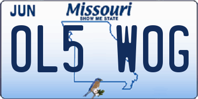 MO license plate OL5W0G