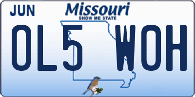 MO license plate OL5W0H