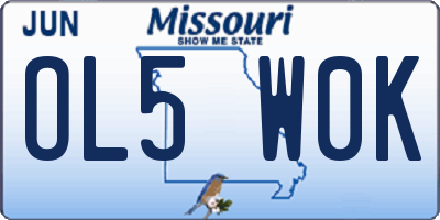 MO license plate OL5W0K