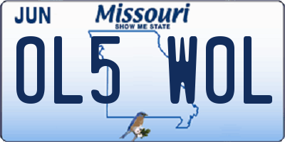 MO license plate OL5W0L