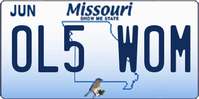 MO license plate OL5W0M