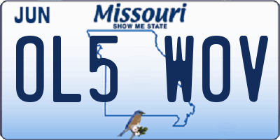 MO license plate OL5W0V