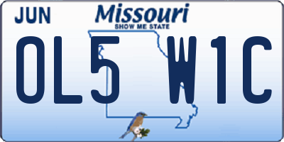 MO license plate OL5W1C