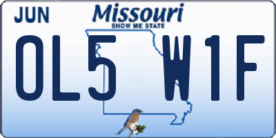 MO license plate OL5W1F