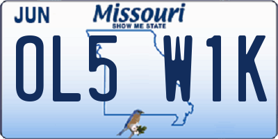 MO license plate OL5W1K