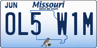 MO license plate OL5W1M