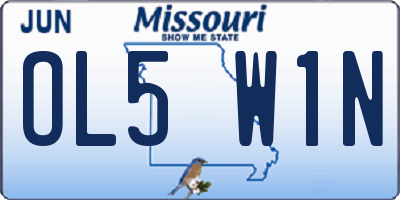 MO license plate OL5W1N