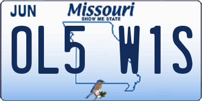 MO license plate OL5W1S