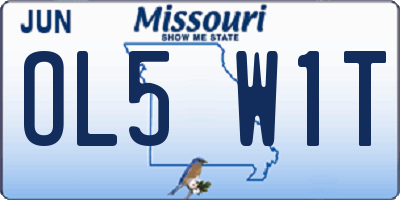 MO license plate OL5W1T