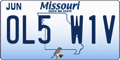 MO license plate OL5W1V