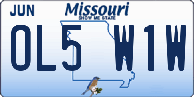 MO license plate OL5W1W