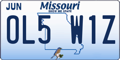 MO license plate OL5W1Z