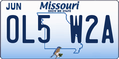 MO license plate OL5W2A