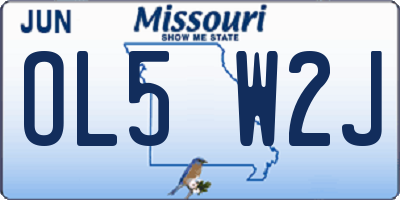 MO license plate OL5W2J