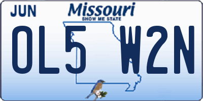 MO license plate OL5W2N