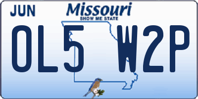 MO license plate OL5W2P