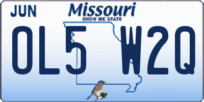 MO license plate OL5W2Q
