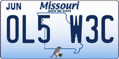 MO license plate OL5W3C