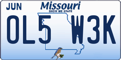MO license plate OL5W3K