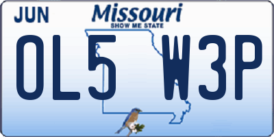 MO license plate OL5W3P