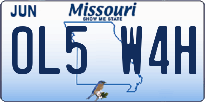 MO license plate OL5W4H
