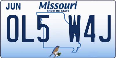 MO license plate OL5W4J
