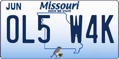 MO license plate OL5W4K