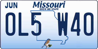 MO license plate OL5W4O