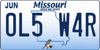 MO license plate OL5W4R