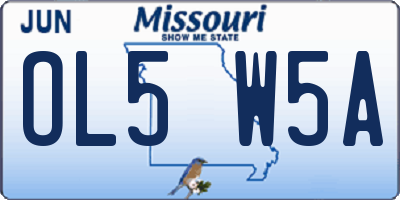 MO license plate OL5W5A