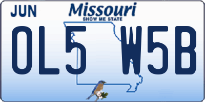 MO license plate OL5W5B