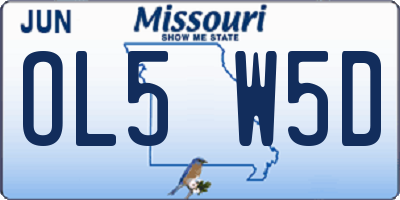 MO license plate OL5W5D
