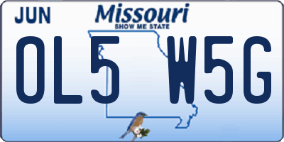 MO license plate OL5W5G