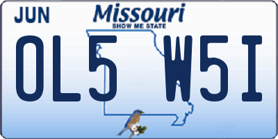 MO license plate OL5W5I