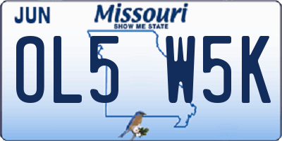 MO license plate OL5W5K