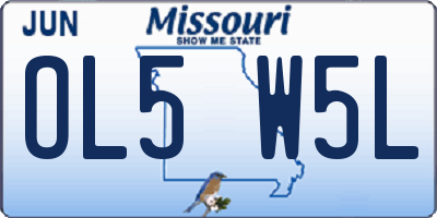MO license plate OL5W5L