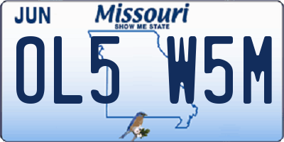 MO license plate OL5W5M