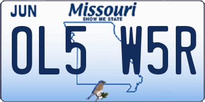 MO license plate OL5W5R