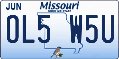 MO license plate OL5W5U